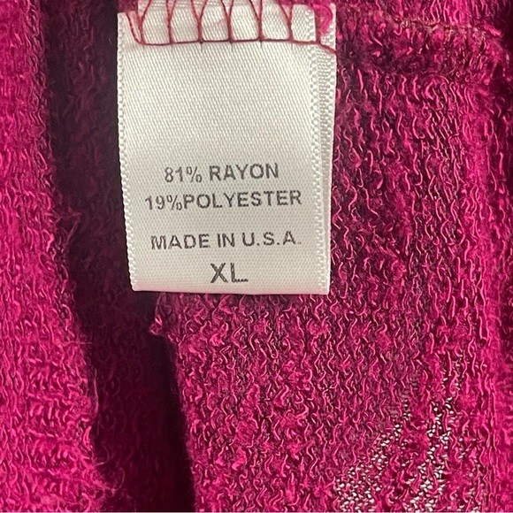 Bobeau XL Magenta Hot Pink Cowl Neck Sweater Relaxed Fit Flowy - Picture 4 of 6